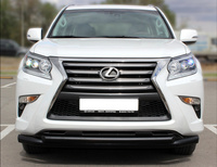 Дуга передняя по низу бампера d-76+60 радиусная двойная (GX13_1 BLACK) для Lexus GX460 13+