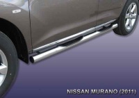 Подножки боковые с проступями ф76 NISSAN MURANO (2008-)