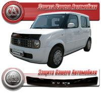 Дефлектор капота (прозрачный) NISSAN CUBE (02-08)