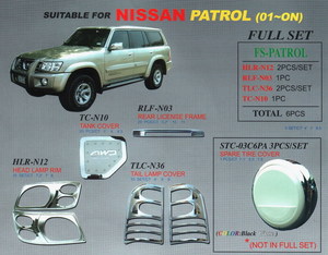 Хромированные накладки на стоп-сигналы TLC-N36 NISSAN SAFARI Y61